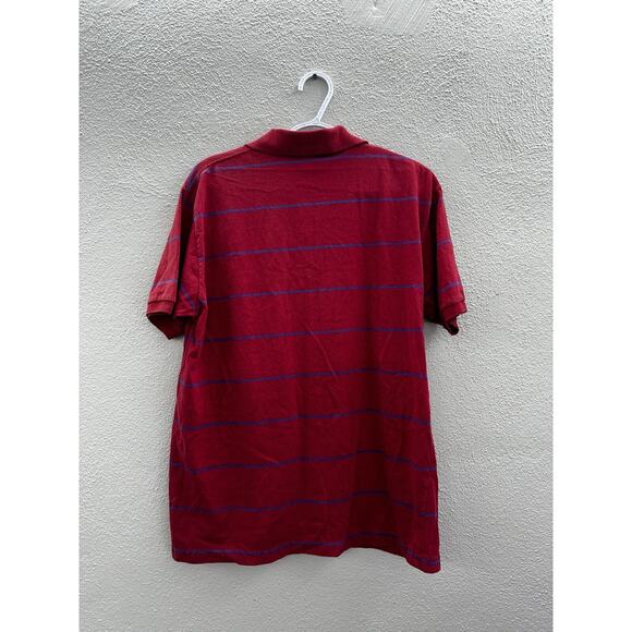 Claybrooke Classic Mens Polo Shirt Size XL Red Striped Short Sleeve Pocket - Picture 8 of 13